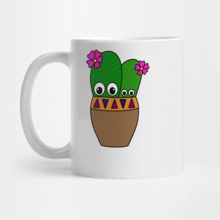 Cute Cactus Design #257: Adorable Cacti With Flowers In Jar Mug